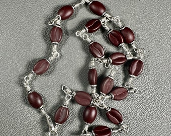 Coffee Anyone? 22 inches of Sterling Silver and Realistic Coffee Beans Necklace