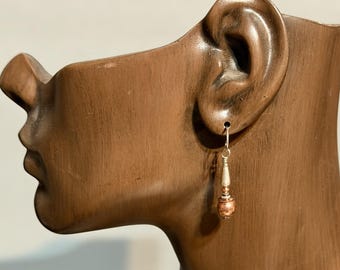 Earrings Small, Light, Sterling Silver and Copper With Sterling Silver French Hooks