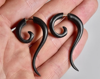 Earrings Natural Tribal Organic Wooden. Classic! (smaller)