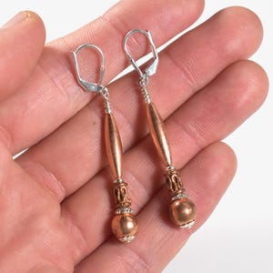 Earrings Copper and Sterling Silver Lever Back hooks