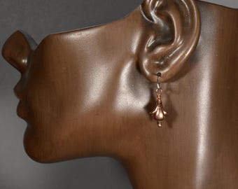 Earrings Copper and Sterling Silver Metal Small Dangle Earrings Sterling French Hooks