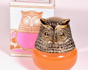 Avon Vintage Gold Owl Bottle With Box .Roses Cologne Novelty Perfume!