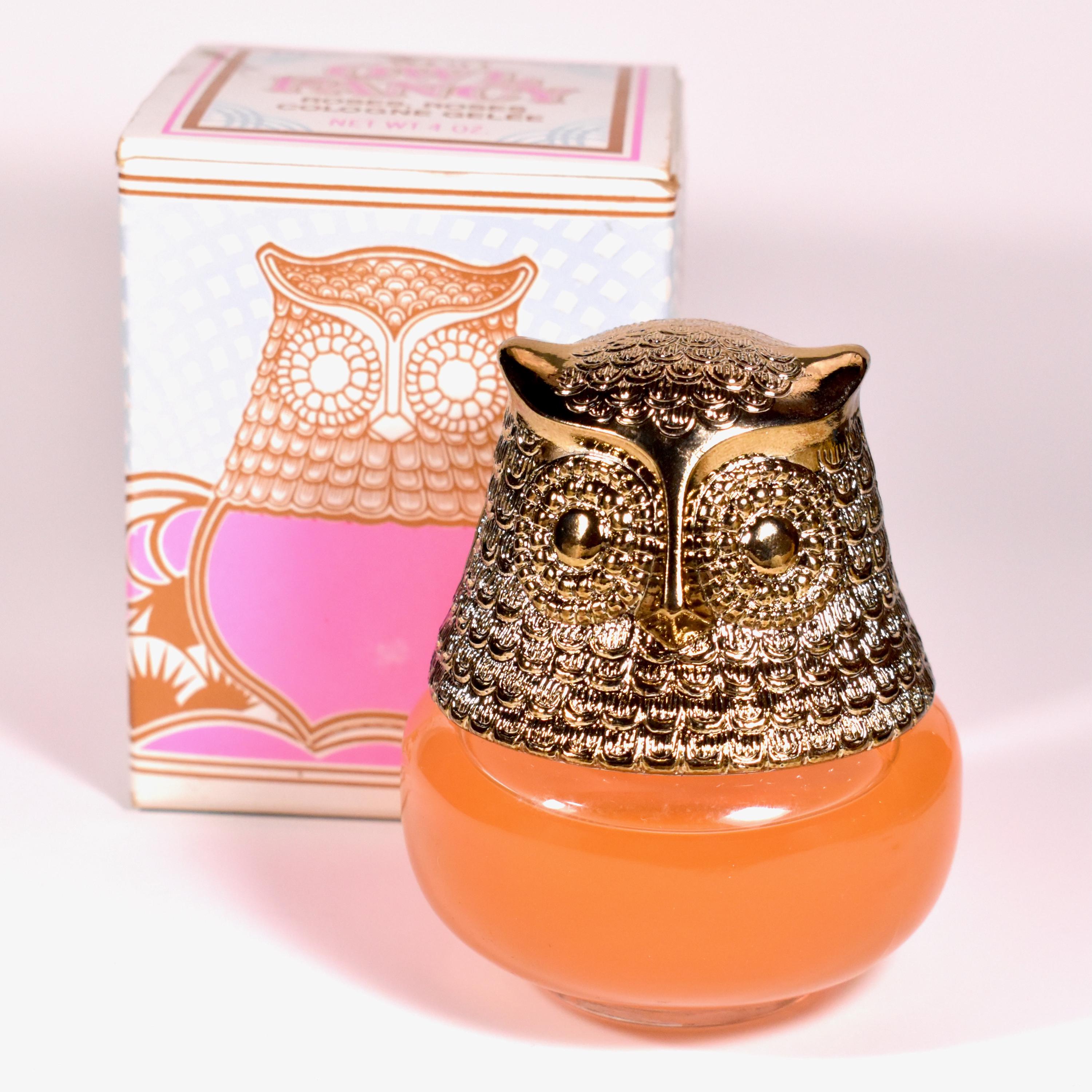 Avon Vintage Gold Owl Bottle With Box .Roses Cologne Novelty Perfume!