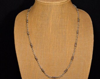 Bisbee Chain! 23 .1/2 inches of Sterling Silver, Copper Hishi and Little Pewter Daisies with a Double Clasp