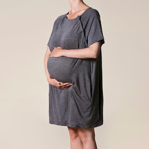 Robe d'accouchement | Robe de maternité | Robe d'allaitement | Sac d'hôpital | Valise d'évasion | Chemise de nuit | Douche de bébé | 100 % coton | Essentuaire