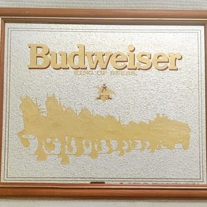 Budweiser Clydesdale Vintage Beer Bar Mirror Sign. Perfect for your Bar Pub or Man Cave