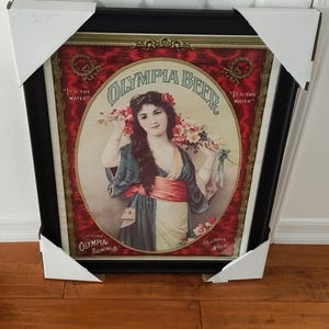 Olympia Beer Olympia Brewing Company Beautifully Framed Poster. (32&quot;x 25.5&quot;) Perfect for your Bar Pub or Man Cave