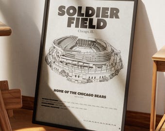 Hand drawn - Soldier Field Chicago Bears Poster