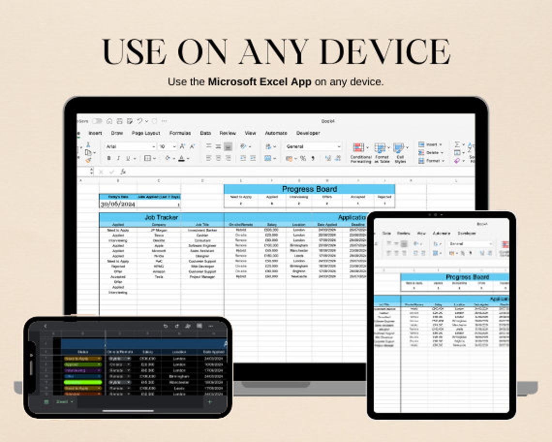 Ultimate Internship and Job Application Tracker | Excel Template | Job ...