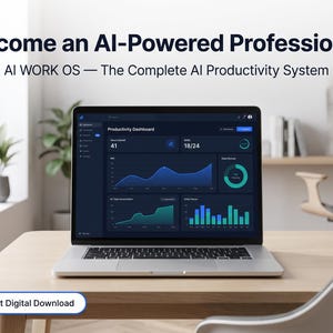 AI Work OS | AI Productivity System for Young Professionals | ChatGPT Prompts Workflow Guide, Excel Tracker, Career Development Planner