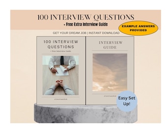 Job Interview Prep Guide, 100+ Interview Questions & Answers, Interview Preparation Workbook for Students and Graduates