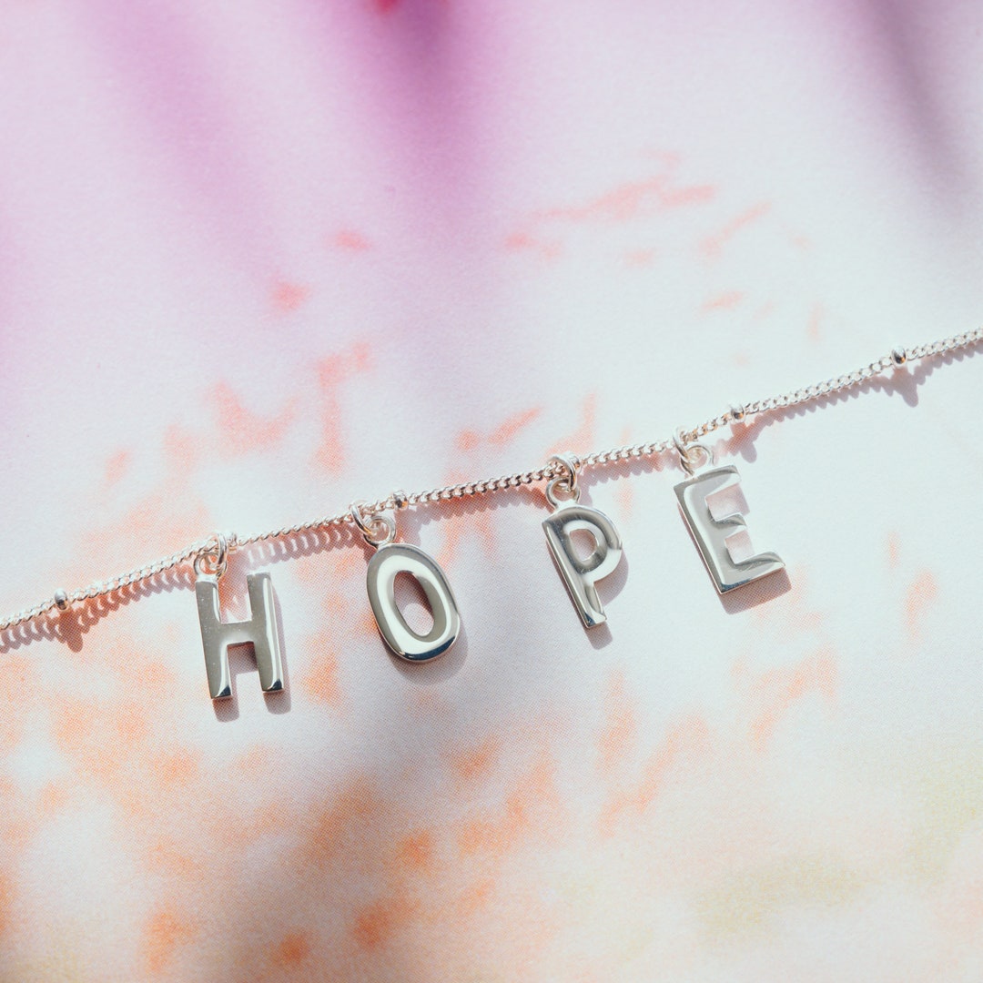 Hope Necklace / Sterling Silver Letters Jewellery / Positive Necklace