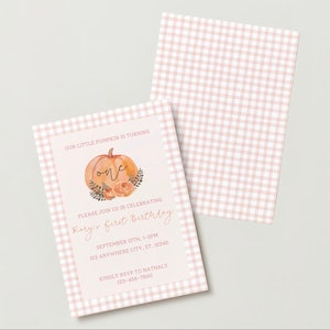 Our little pumpkin is turning one, little pumpkin digital invite, pumpkin first birthday, our little pumpkin is turning one invitation