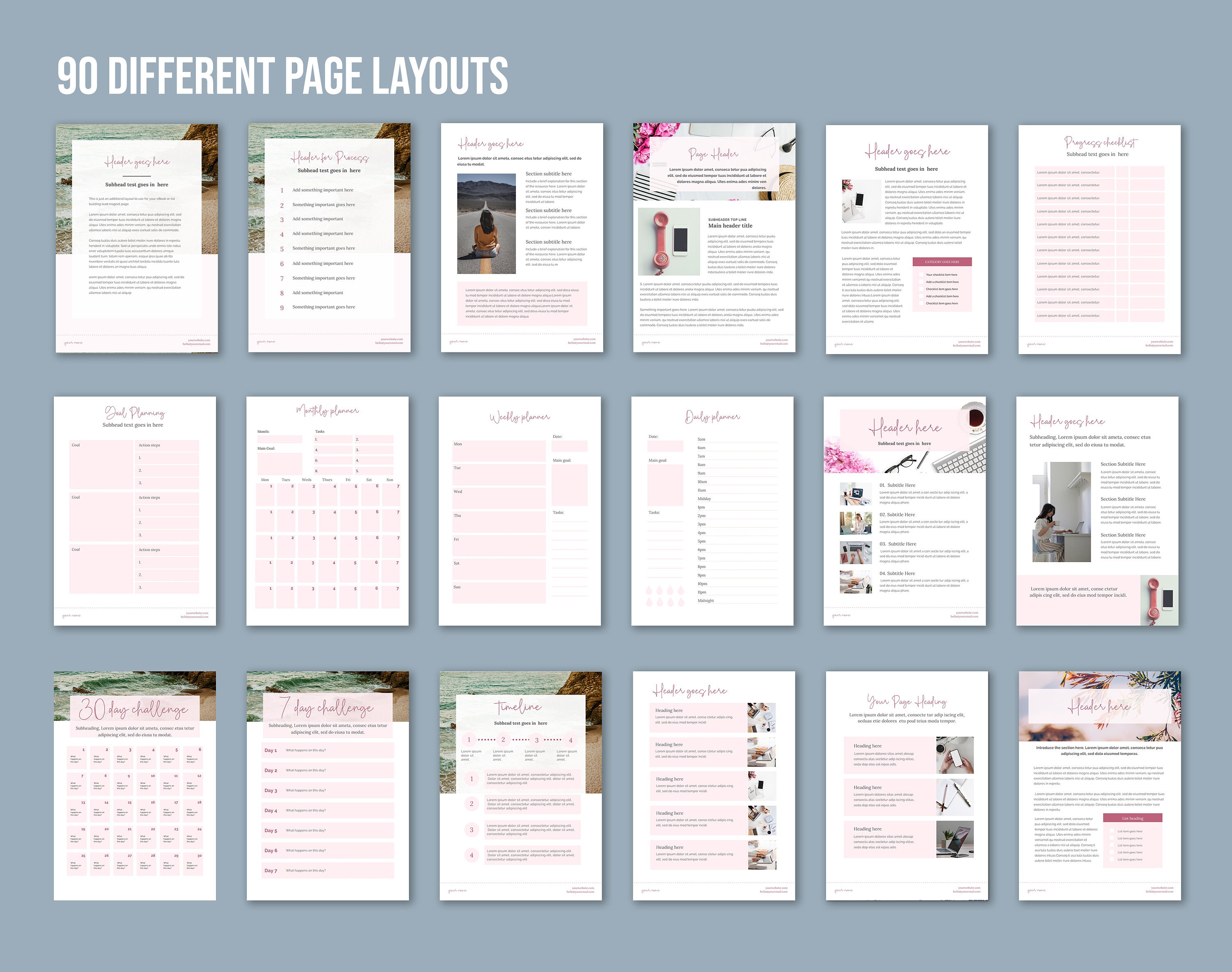 Canva book template. Ebook, Lead Workbook, Planner