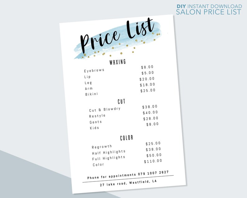 Blue Cliff Hair Salon Price List - wide 8