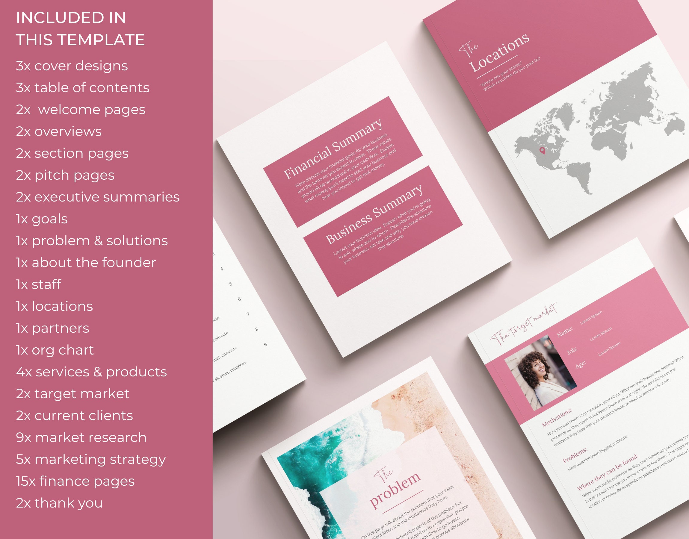 Canva business plan template printable pink business plan etsy india