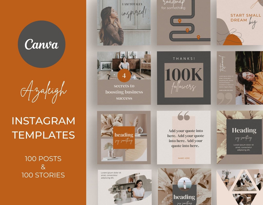 Canva Instagram Templates, Stories, Posts, Azaleigh Template Range ...