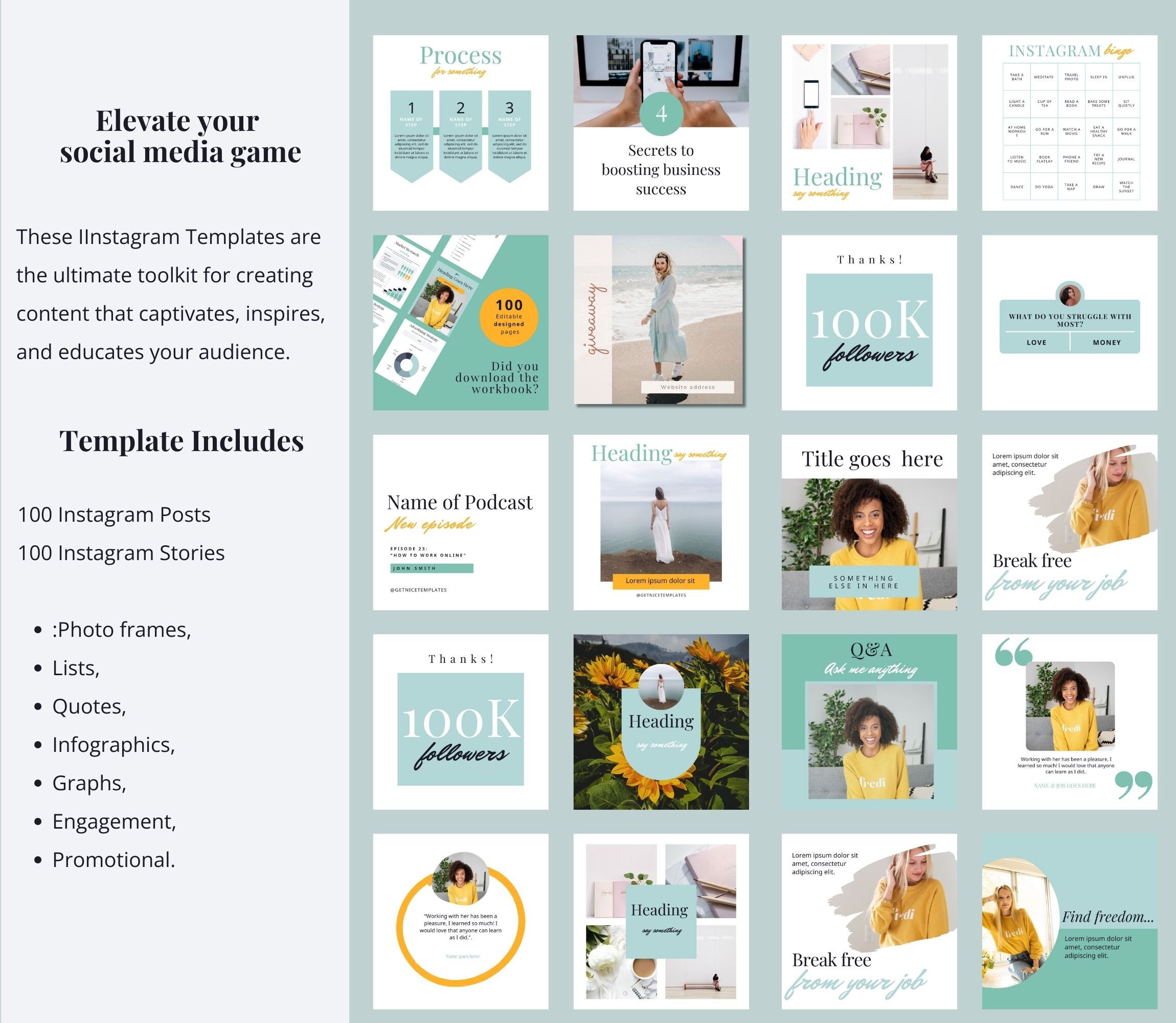Instagram Templates Canva Posts and Stories for Instagram Madison