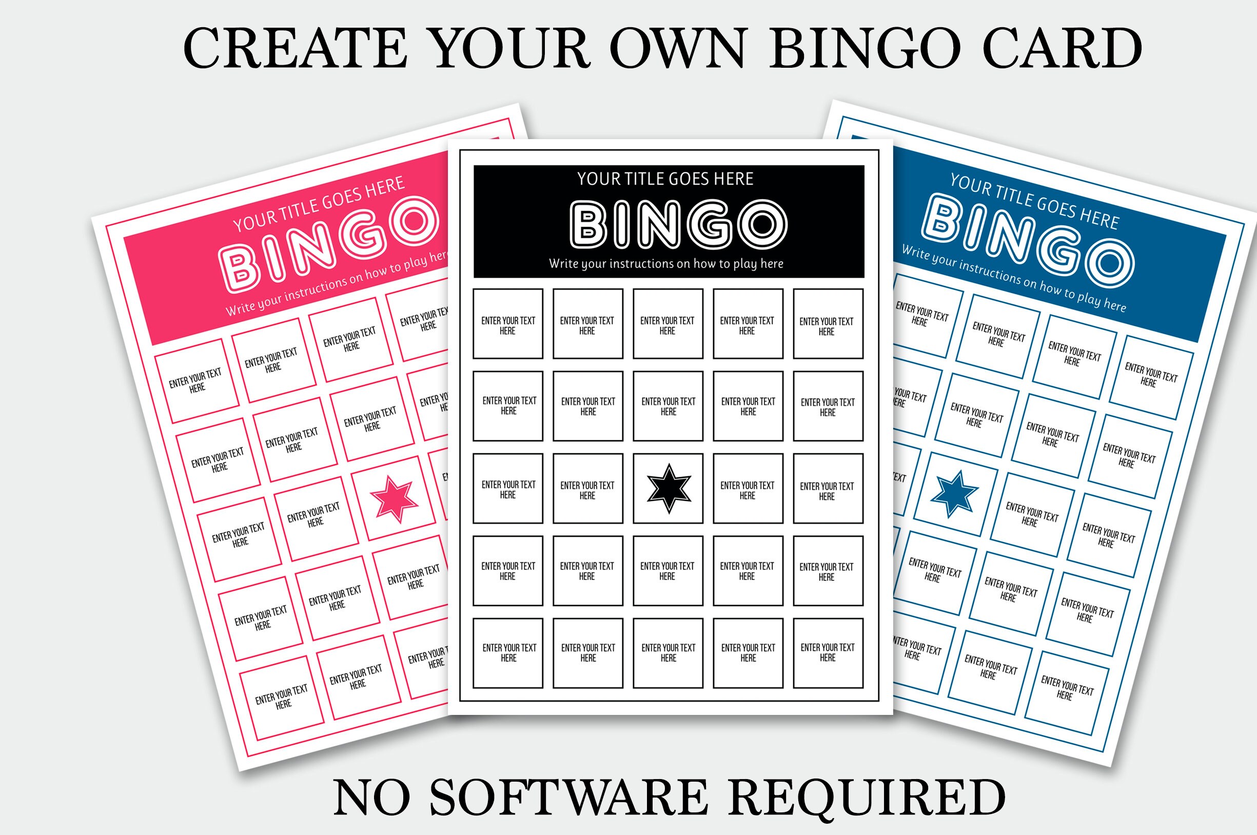 Create Your Own Custom Bingo Card Online. 5X7 Personalized Etsy Australia