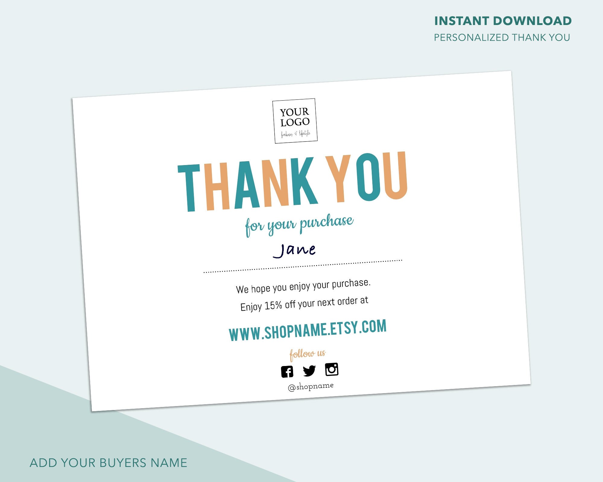 Thank You For Your Purchase Cards Colorful Personalized Order Card Packing Note Etsy Shop Brand Card Add Your Logo 5x7 Download Thank You For Your Purchase Cards Colorful Personalized Order Card Packing Note Etsy Shop Brand Card Add Your Logo 5x7 Download
