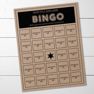 Create Your Own Custom Bingo Card 8 5 X 11 Personalized Bingo Etsy