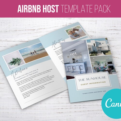 Airbnb Host Bundle Canva Template Welcome Book Rental - Etsy