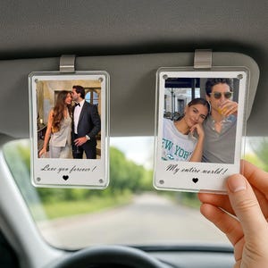 Custom Photo Car Visor Clip, 2nd Anniversary Gifts for Him, Boyfriend gift for, Couples Keepsake