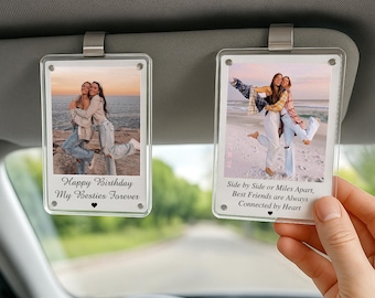 Personalized Best Friend Car Visor Photo Clip, Friendship unique Gift for her, birthday
