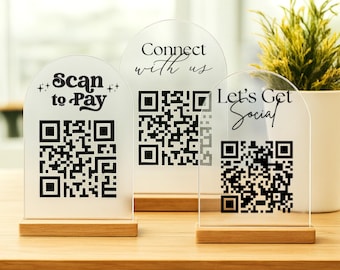 Personalized Business Leave a Review, QR Code Sign, Google Review,Custom Logo Sign | Payment Method and Social Media Sign, Payment Method