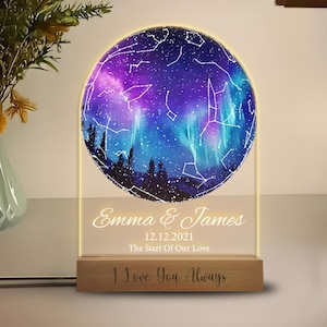 Lampada da notte personalizzata Aurora, regali per la festa della mamma, regalo di compleanno, luce per la camera da letto, decorazioni per la cameretta dei bambini, regali per la festa del papà, regali per neonati, T1
