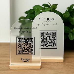 パーソナライズされたビジネスレビューを残す、QR コードサイン、Google レビュー、ミニ QR ディスプレイサイン、QR ソーシャルメディアサイン、支払い方法