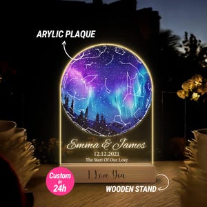 Impresión de mapa estelar personalizada, regalo de aniversario de la noche en que nos conocimos, impresión del cielo nocturno, póster de mapa estelar, regalo de boda, impresión de constelación, regalos para ella