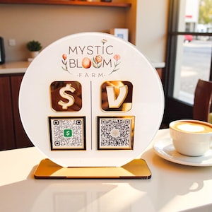 Personalized Business Leave a Review, QR Code Sign, Google Review, Mini QR Display Sign, QR Social Media Sign, Payment Method
