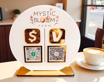 Personalized Business Leave a Review, QR Code Sign, Google Review, Mini QR Display Sign, QR Social Media Sign, Payment Method