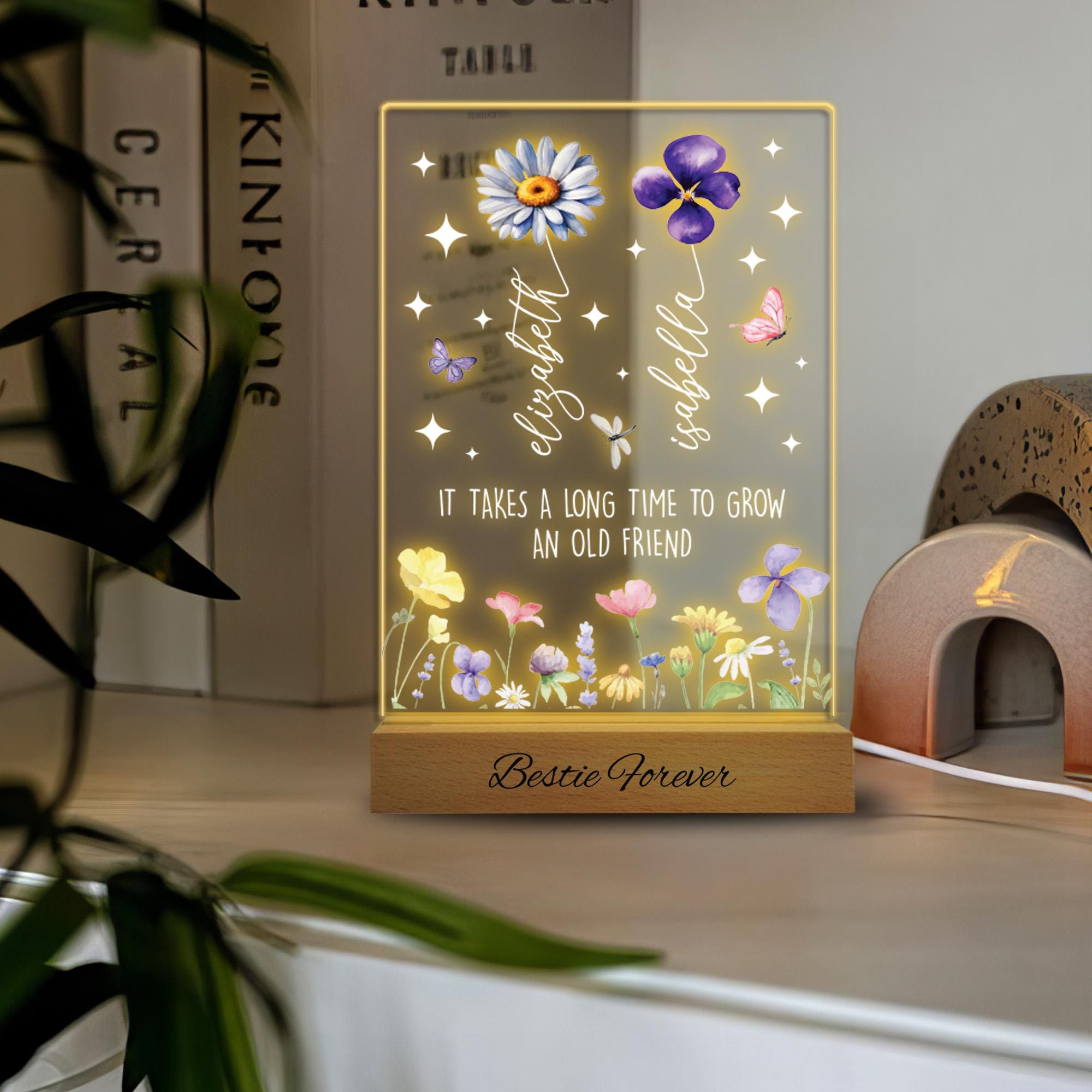 It Takes A Long Time To Grow An Old Friend, Besties Birthday Gift, Birth Month Flower gifts, soul sister gifts, Gifts for her, dorm decor