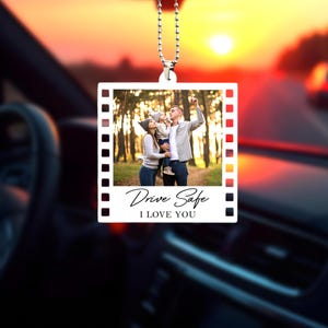 Personalized Photo Car Ornament: Custom First Car Charm Gift