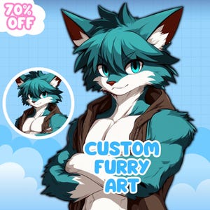 Furry Art Commission | Custom Pfp/Headshot Anime Furry Profile Picture | Furry Icon Sketch | Fursona Commission | Anime Furry