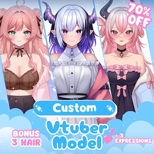 Custom live2d Vtuber commission | Vtuber Model | Live2d model commission | Vtuber assets | Pngtuber | Anime | Anime art Commission