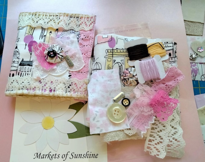 DIY Pink Parisian Style Soft Book Kit: Beginner Sewing Embroidery Practice
