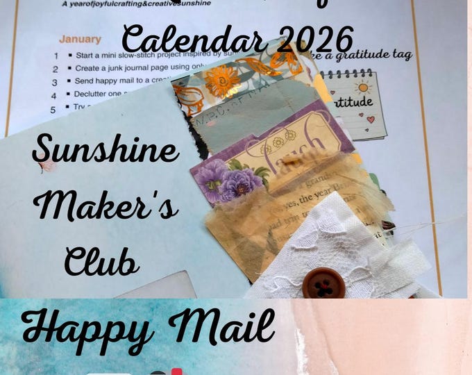 Mindfulness Calendar 2026 | Slow Stitch & Happy Mail (PDF Digital Download)