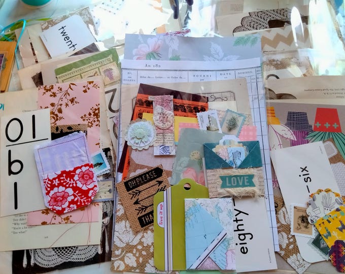 Vintage Ephemera Pack Paper Craft Supply Bundle Junk Journal Kit Gift for Crafter Mixed Media Art Scrapbook Material Shabby Scrappy 50 Piece
