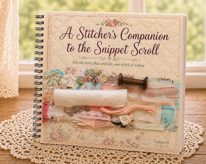 Snippet Roll Scroll Companion Booklet Slow Stitching Guide Fabric Scrap Sewing Project Textile Art Tutorial Pairing DIY Stitch Kit Companion