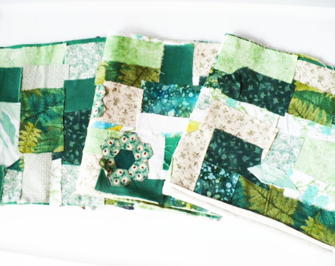 Hand Quilted Green Fabric Junk Journal Cover Slow Stitching Book Embroidery Practice Book Travel Diary Protector Gift for Mom and Grandma