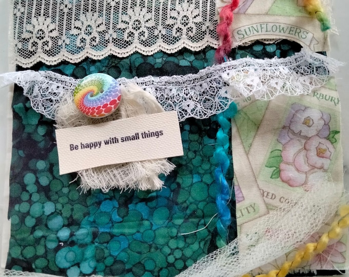 Bohemian Slow Stitch Collage Kit Beginners Hand Sewing Collage Fabric Mindful Cottagcore Inspirational Mixed Media Adult Craft Gift Women