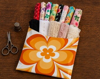 Cottagecore Slow Stitch Fabric Bundle | Vintage Lace & Sewing Textile for Junk Journals and Fiber Art