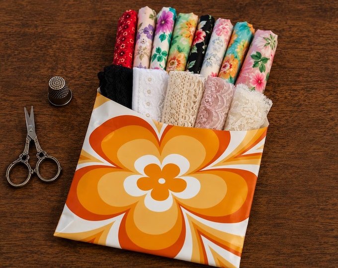 Cottagecore Slow Stitch Fabric Bundle | Vintage Lace & Sewing Textile for Junk Journals and Fiber Art