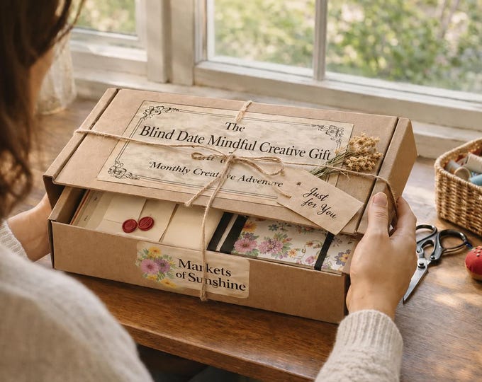 Blind Date Mindful Creative Craft Journaling Vintage Stationery Paper Craft Hand Sewing Embroidery Kit Keepsake Storage Box