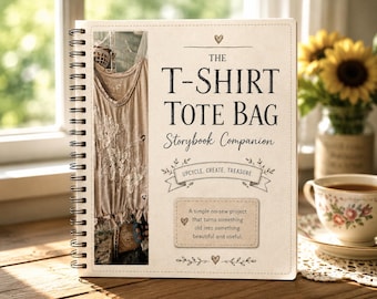 T-Shirt Tote Bag Storybook Companion PDF | Upcycled T-Shirt Bag Pattern & Tutorial | No Sew Tote Bag Guide | Beginner Textile Art