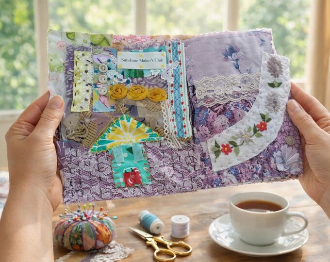 Bohemian Tiny House Slow Stitch Soft Book Kit: Relaxing Craft Therapy DIY Stitch Book