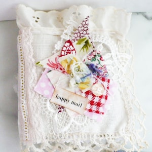 Vintage Style Needle Book Slow Stitch Kit To Make Your Own Needlebook Case For Junk Journal Insert Happy Mail Gift and Secret Sister Swaps